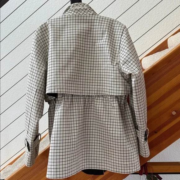 Proenza Schouler Black and Ecru Windowpane Utility Jacket Sz S - Picture 5 of 9